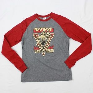 SOLD! - Canvas Rockabilly Raglan Tshirt Pin Up Girl